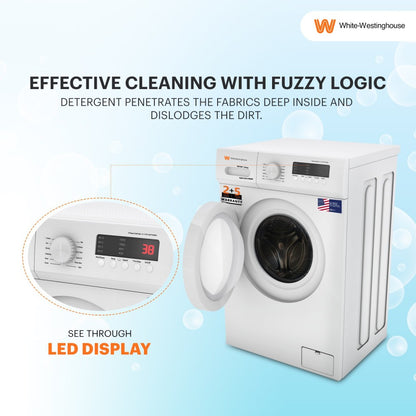 White Westinghouse (Trademark by Electrolux) 10.5 kg Fully Automatic Front Load Washing Machine with In-built Heater White - HDF1050