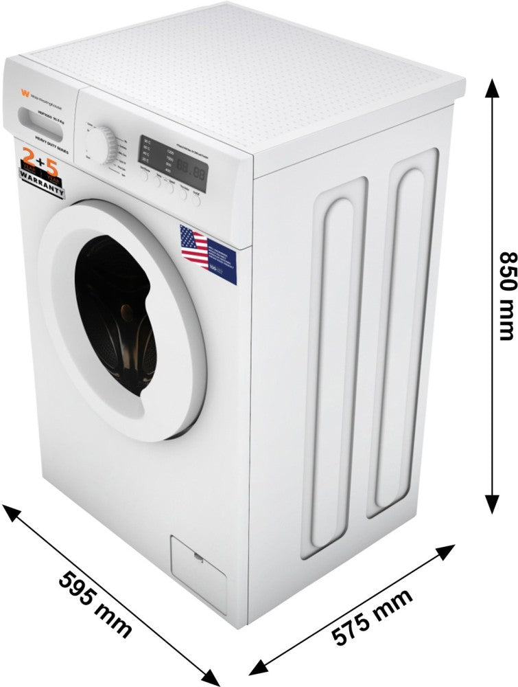 White Westinghouse (Trademark by Electrolux) 10.5 kg Fully Automatic Front Load Washing Machine with In-built Heater White - HDF1050