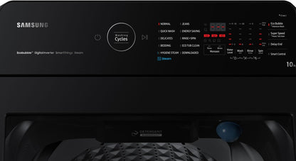 सैमसंग 10 किलो पूरी तरह से स्वचालित टॉप लोड वॉशिंग मशीन इन-बिल्ट हीटर के साथ ब्लैक - WA10BG4686BVTL