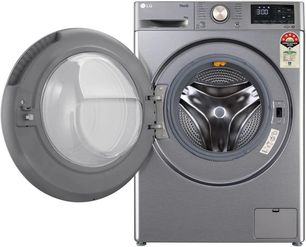 LG 10 kg AI Direct Drive Technology Fully Automatic Front Load Washing Machine with In-built Heater Silver - FHP1410Z7P