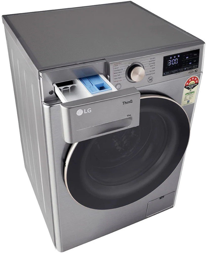 LG 10 kg AI Direct Drive Technology Fully Automatic Front Load Washing Machine with In-built Heater Silver - FHP1410Z7P