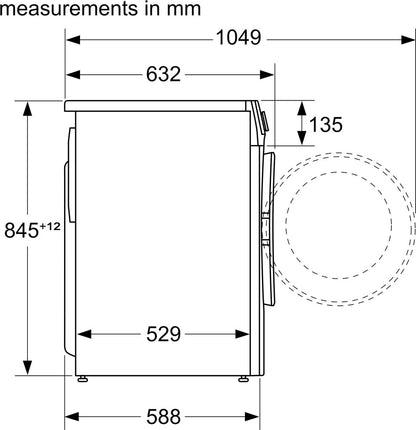 BOSCH 10 kg 1400RPM पूरी तरह से स्वचालित फ्रंट लोड वाशिंग मशीन इन-बिल्ट हीटर सिल्वर - Bosch10 kg इन्वर्टर फुली-ऑटोमैटिक फ्रंट लोडिंग वाशिंग मशीन WGA254AVIN, सिल्वर आईनॉक्स, इनबिल्ट हीटर)