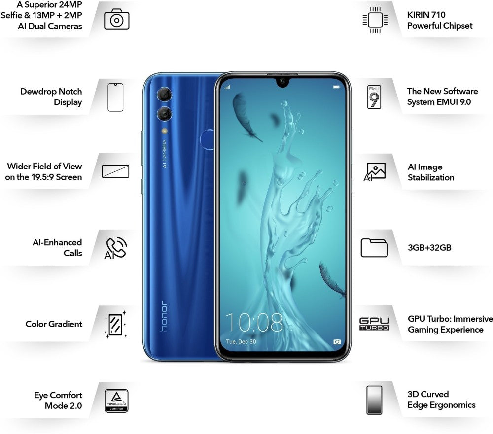 Honor 10 Lite (Sapphire Blue, 32 GB) - 3 GB RAM