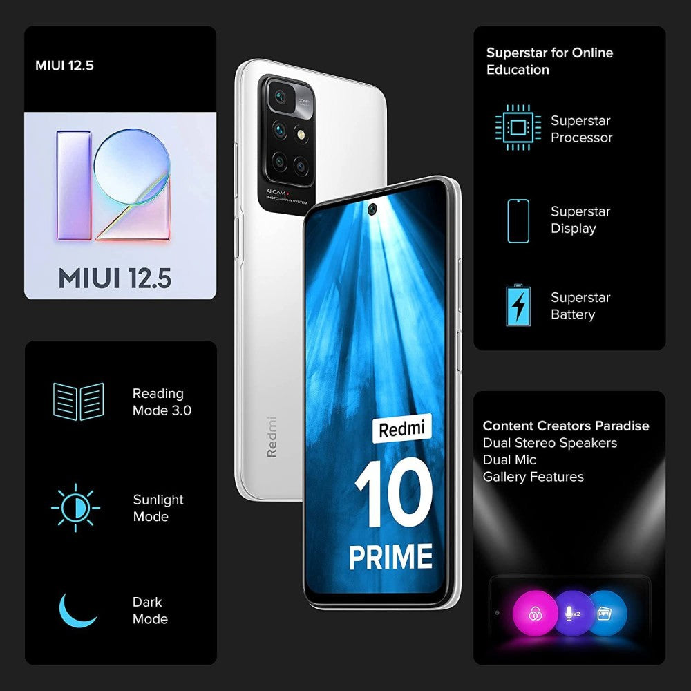 Redmi 10 Prime (Astral White, 128 GB) - 6 GB RAM