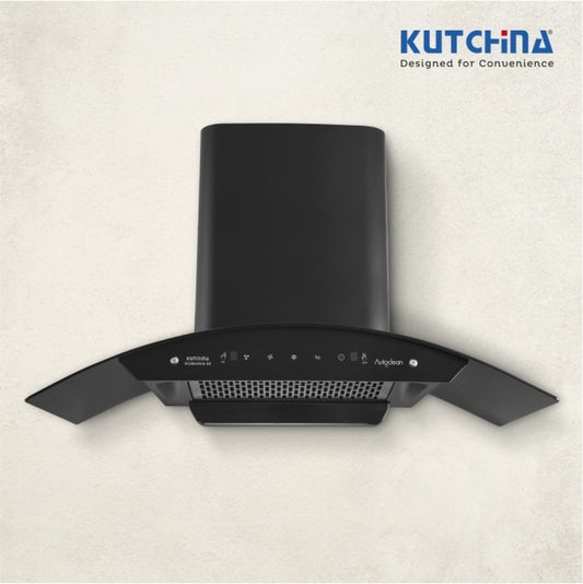 Kutchina ROMANIA 90 Auto Clean Wall Mounted Chimney - Black 1250 CMH