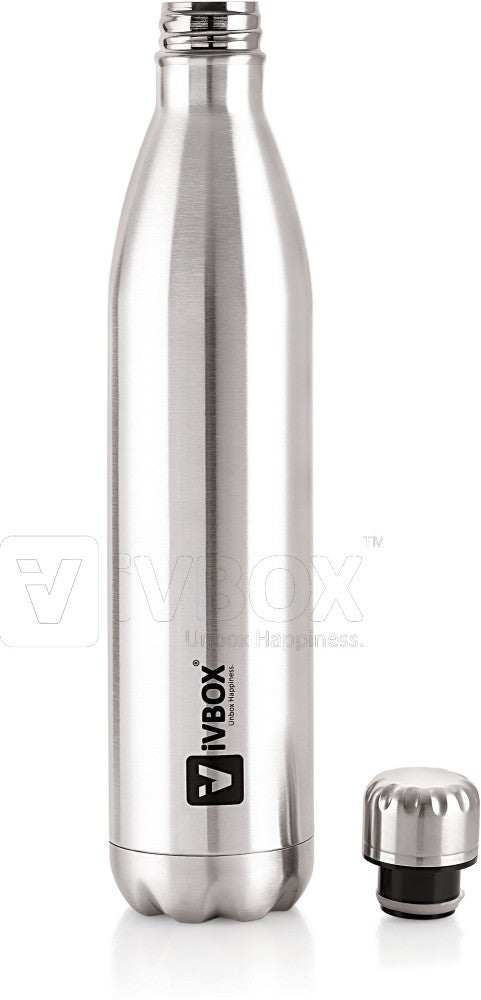 iVBOX ®BOOSTER Hot & Cold Steel Double-Wall Vacuum Thermos Flask Water Bottle 1000 ml Bottle - Pack of 1, Silver, Steel