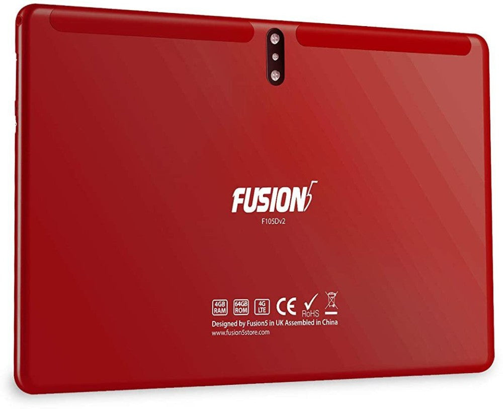 FUSION5 105Dv2 4 जीबी रैम 64 जीबी रोम 10.1 इंच वाई-फाई+4जी टैबलेट के साथ (लाल)