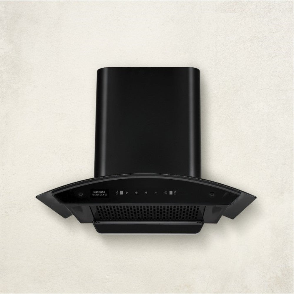 Kutchina Flora Dlx 60 Auto Clean Wall Mounted Chimney - Black 1200 CMH