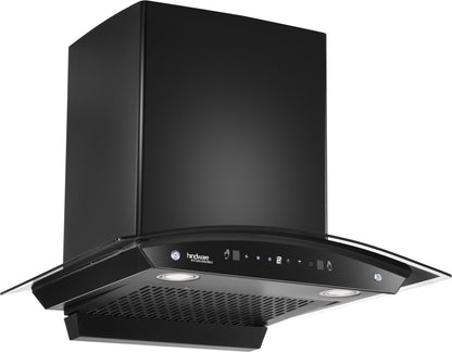 Hindware C100432 Auto Clean Wall Mounted Chimney - Black 1200 CMH