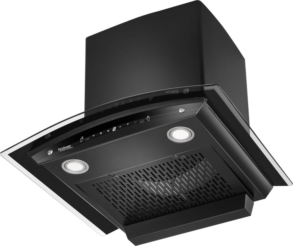 Hindware C100432 Auto Clean Wall Mounted Chimney - Black 1200 CMH