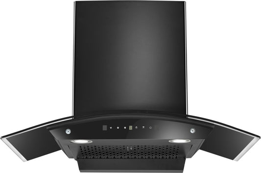 Hindware Sancia 75 Auto Clean Wall Mounted Chimney - Black 1200 CMH