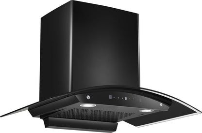 Hindware Sancia 75 Auto Clean Wall Mounted Chimney - Black 1200 CMH