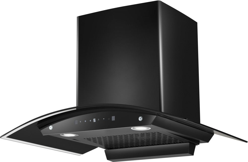 Hindware Sancia 75 Auto Clean Wall Mounted Chimney - Black 1200 CMH