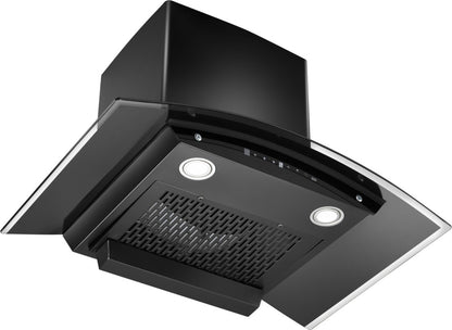 Hindware Sancia 75 Auto Clean Wall Mounted Chimney - Black 1200 CMH