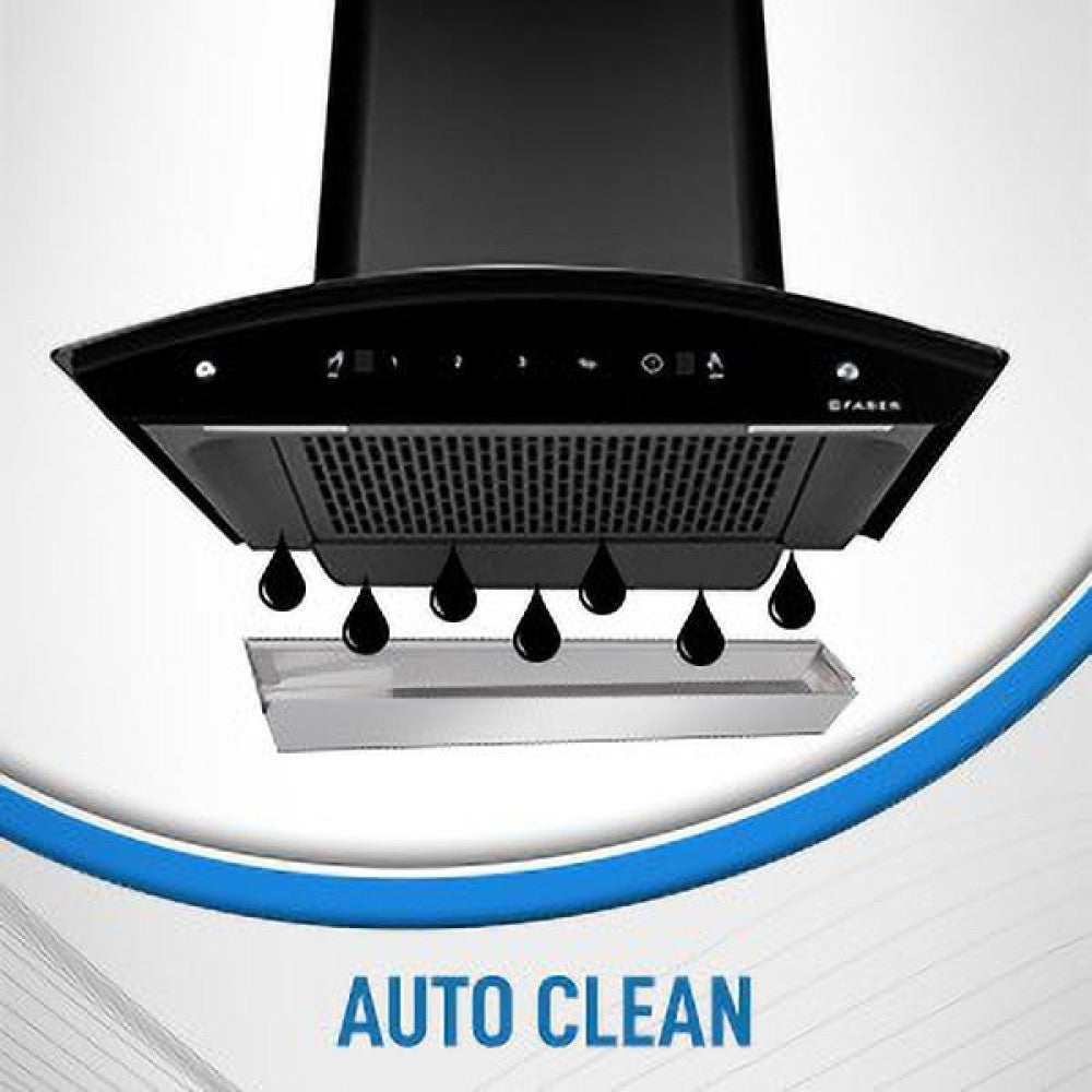 Faber HOOD ORIENT Xpress IND HC SC EBK 60 Auto Clean Wall Mounted Chimney - Black 1200 CMH