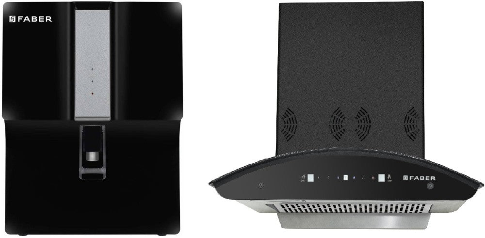 Faber Combo(Orient Express + Fwp Galaxy Pro Plus) Auto Clean Wall Mounted Chimney - Black 1225 CMH