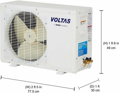 Voltas 1 टन 3 स्टार स्प्लिट AC - सफ़ेद - 123 DZX/123 DZX(R32), कॉपर कंडेंसर