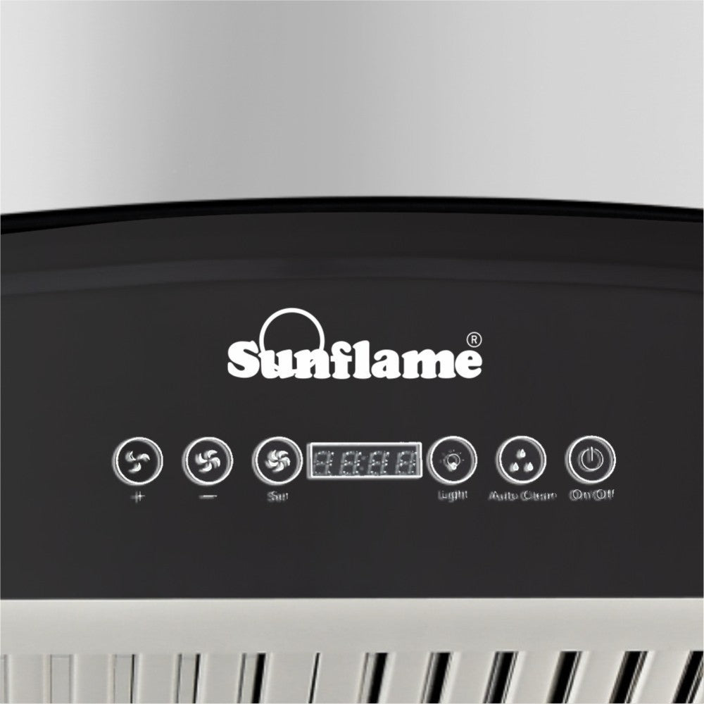 Sunflame CHIMNEY ACE 60  DX Auto Clean Wall Mounted Chimney - Silver 1230 CMH