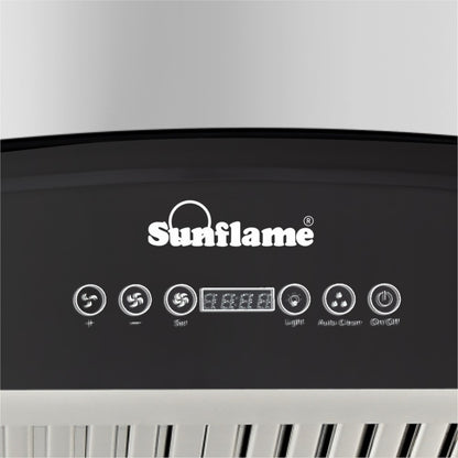 Sunflame CHIMNEY ACE 60  DX Auto Clean Wall Mounted Chimney - Silver 1230 CMH