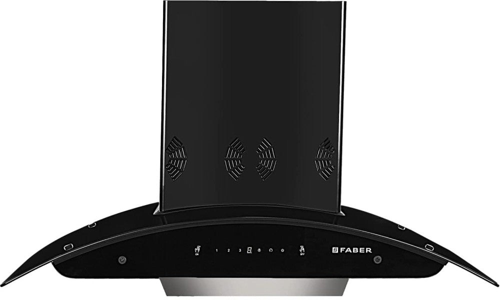 Faber HOOD EVEREST SMART 3D IND HC SC BK 90 Auto Clean Wall Mounted Chimney - Black 1250 CMH