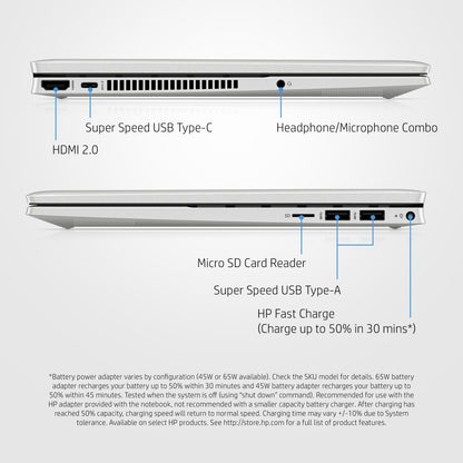 HP Pavilion Intel Core i5 11वीं जेनरेशन - (8GB/512GB SSD/Windows 10 Home) 14-dy0003TU पतला और हल्का लैपटॉप - 14 इंच, नेचुरल सिल्वर, 1.52 kg, MS Office के साथ