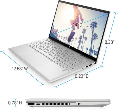 HP Pavilion Intel Core i5 11वीं जेनरेशन - (8GB/512GB SSD/Windows 10 Home) 14-dy0003TU पतला और हल्का लैपटॉप - 14 इंच, नेचुरल सिल्वर, 1.52 kg, MS Office के साथ