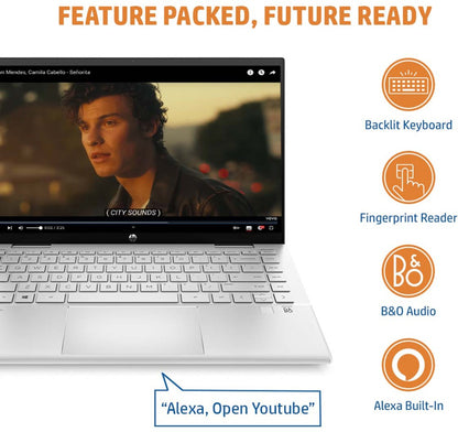 HP Pavilion Intel Core i3 11वीं जेनरेशन - (8GB/512GB SSD/Windows 11 Home) 14-dy0207TU पतला और हल्का लैपटॉप - 14 इंच, नेचुरल सिल्वर, 1.52 kg, MS Office के साथ