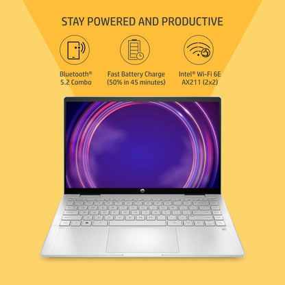 HP Pavilion x360 Core i3 12th Gen - (8 GB/512 GB SSD/Windows 11 Home) 14-ek0137TU Thin and Light Laptop - 14 Inch, Natural Silver, 1.41 Kg, With MS Office