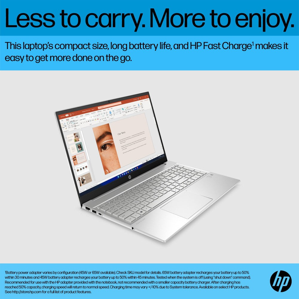 HP Pavilion (2023) Intel Core i5 13वीं जेनरेशन - (16GB/512GB SSD/Windows 11 Home) 15-eg3026TU पतला और हल्का लैपटॉप - 15.6 इंच, नेचुरल सिल्वर, 1.75 Kg, MS Office के साथ