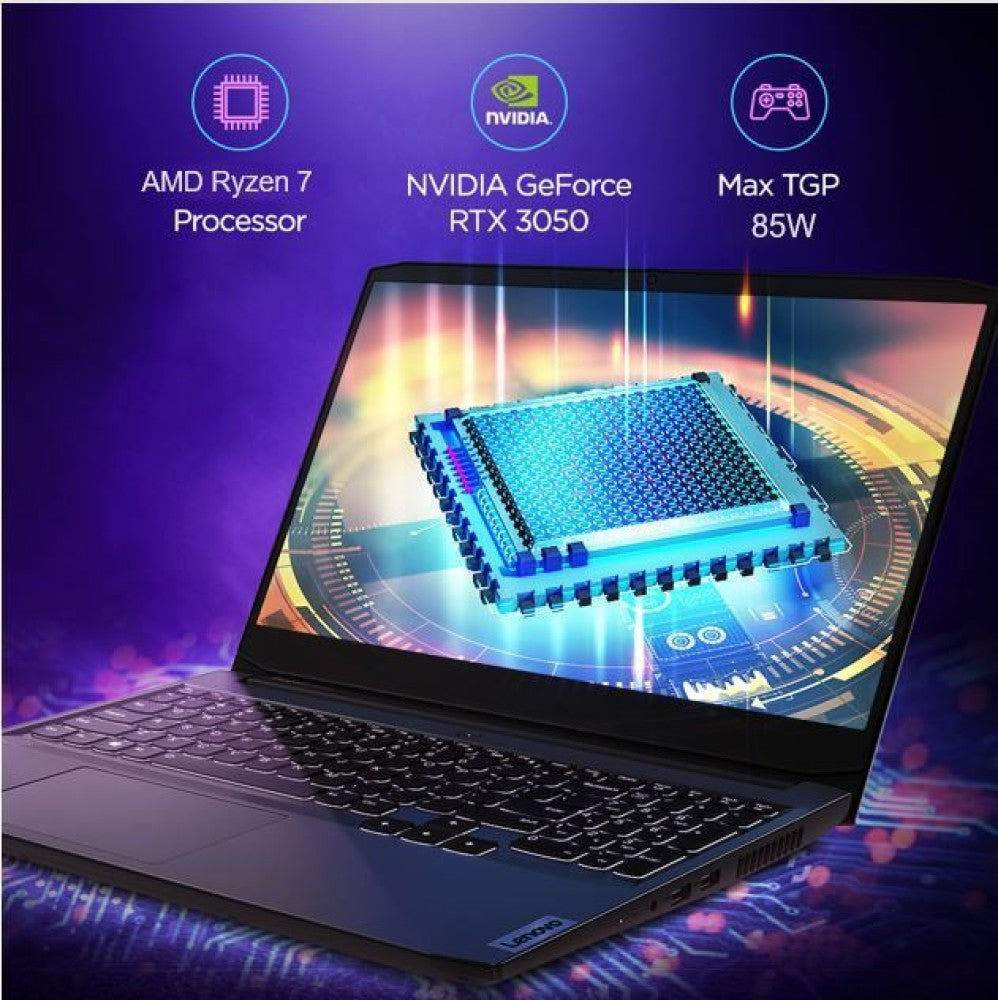 Lenovo IdeaPad गेमिंग 3 Ryzen 7 ऑक्टा कोर AMD R7-5800H - (16GB/512GB SSD/Windows 11 Home/4GB ग्राफ़िक्स/NVIDIA GeForce RTX 3050) 15ACH6 गेमिंग लैपटॉप - 15.6 इंच, शैडो ब्लैक, MS ऑफिस के साथ