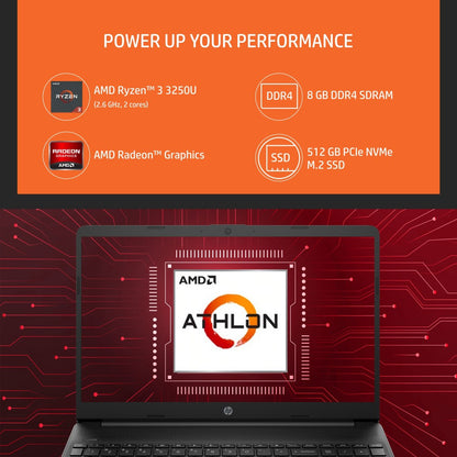 BRZ62E57HQV7 Ryzen 3 Dual Core 3250U - (8 GB/512 GB SSD/Windows 11 Home) 15s- eq1560AU पतला और हल्का लैपटॉप - 15.6 इंच, जेट ब्लैक, 1.69 किलोग्राम