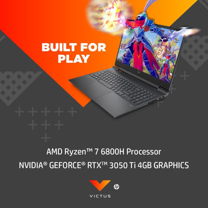 HP Victus Ryzen 7 ऑक्टा कोर 6800H - (16 GB/512 GB SSD/Windows 11 Home/4 GB ग्राफ़िक्स/NVIDIA GeForce RTX 3050 Ti) 16-e1060AX गेमिंग लैपटॉप - 16.1 इंच, मीका सिल्वर, 2.48 किलोग्राम, एमएस ऑफिस के साथ