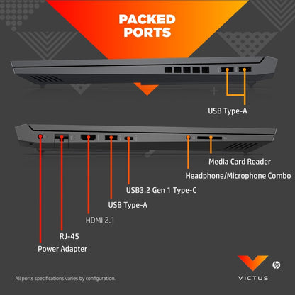 HP Victus Ryzen 7 ऑक्टा कोर 6800H - (16 GB/512 GB SSD/Windows 11 Home/4 GB ग्राफ़िक्स/NVIDIA GeForce RTX 3050 Ti) 16-e1060AX गेमिंग लैपटॉप - 16.1 इंच, मीका सिल्वर, 2.48 किलोग्राम, एमएस ऑफिस के साथ