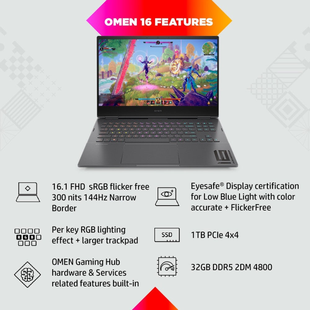 HP Ryzen 9 ऑक्टा कोर 6900HX - (32 GB/1 TB SSD/Windows 11 Home/8 GB ग्राफ़िक्स/AMD Radeon RX 6650M) 16-n0051AX गेमिंग लैपटॉप - 16.1 इंच, मीका सिल्वर, 2.32 किलोग्राम, MS ऑफिस के साथ