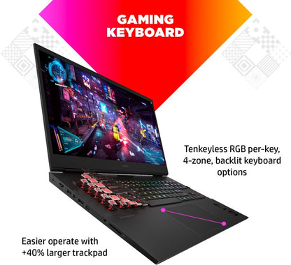 HP Omen Intel Core i9 12th Gen - (32 GB/2 TB SSD/Windows 11 Home/16 GB ग्राफ़िक्स/NVIDIA GeForce RTX 3080Ti) 17-ck1023TX गेमिंग लैपटॉप - 17.3 इंच, शैडो ब्लैक, 2.76 Kg, MS Office के साथ