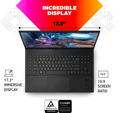 HP Omen Intel Core i9 12th Gen - (32 GB/2 TB SSD/Windows 11 Home/16 GB ग्राफ़िक्स/NVIDIA GeForce RTX 3080Ti) 17-ck1023TX गेमिंग लैपटॉप - 17.3 इंच, शैडो ब्लैक, 2.76 Kg, MS Office के साथ