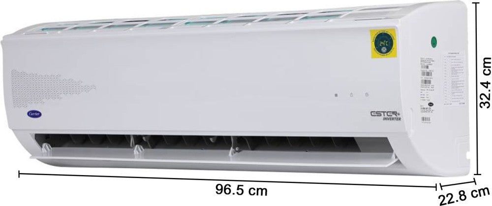 कैरियर 1.5 टन 3 स्टार स्प्लिट इन्वर्टर एसी - सफेद - 18K 3 स्टार एस्टर + हाइब्रिडजेट इन्वर्टर R410A स्प्लिट AC (I002) / 18K 3 स्टार हाइब्रिडजेट Inv R410A ODU (I002), कॉपर कंडेनसर