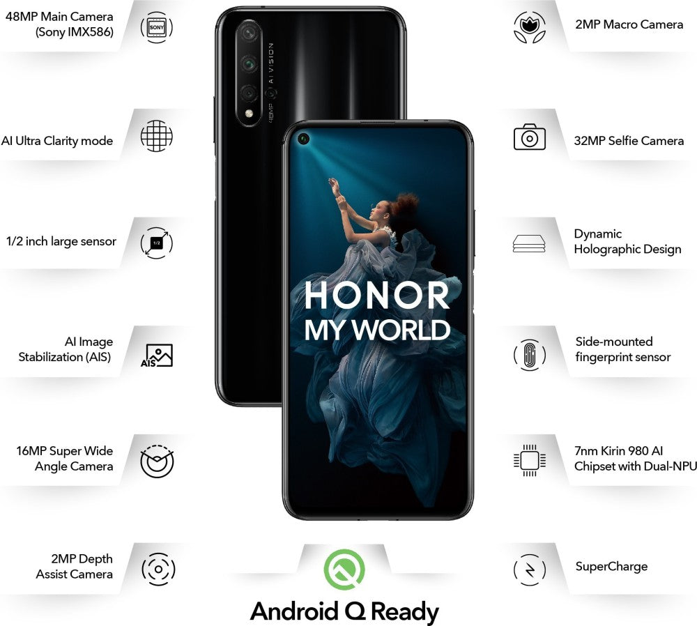 Honor 20 (Midnight Black, 128 GB) - 6 GB RAM