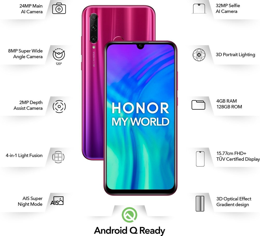 Honor 20i (Phantom Red, 128 GB) - 4 GB RAM