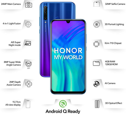 Honor 20i (Phantom Blue, 128 GB) - 4 GB RAM