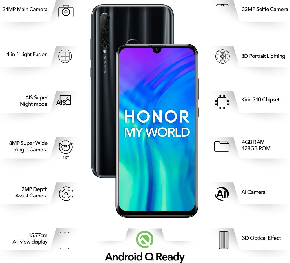 Honor 20i (Midnight Black, 128 GB) - 4 GB RAM