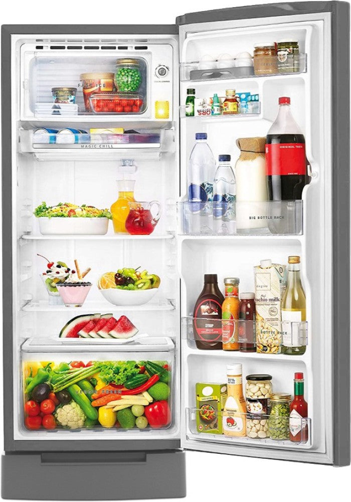 Whirlpool 200 L Direct Cool Single Door 3 Star Refrigerator with Base Drawer - Cool Illusia Steel, 215 IMPRO ROY 3S COOL ILLUSIA