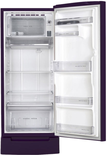 Whirlpool 207 L Direct Cool Single Door 5 Star Refrigerator with Base Drawer - Purple Mulia-Z, 230 IMPRO ROY 5S INV PURPLE MULIA-Z