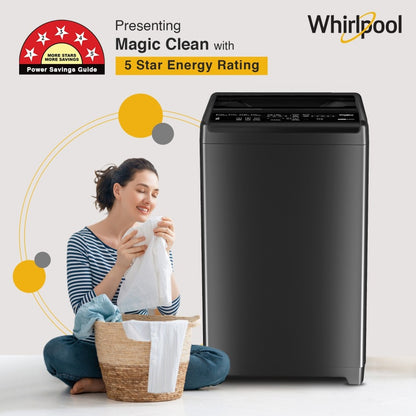 Whirlpool 7.5 kg Fully Automatic Top Load Washing Machine Grey - MAGIC CLEAN 7.5 GENX GREY 5YMW