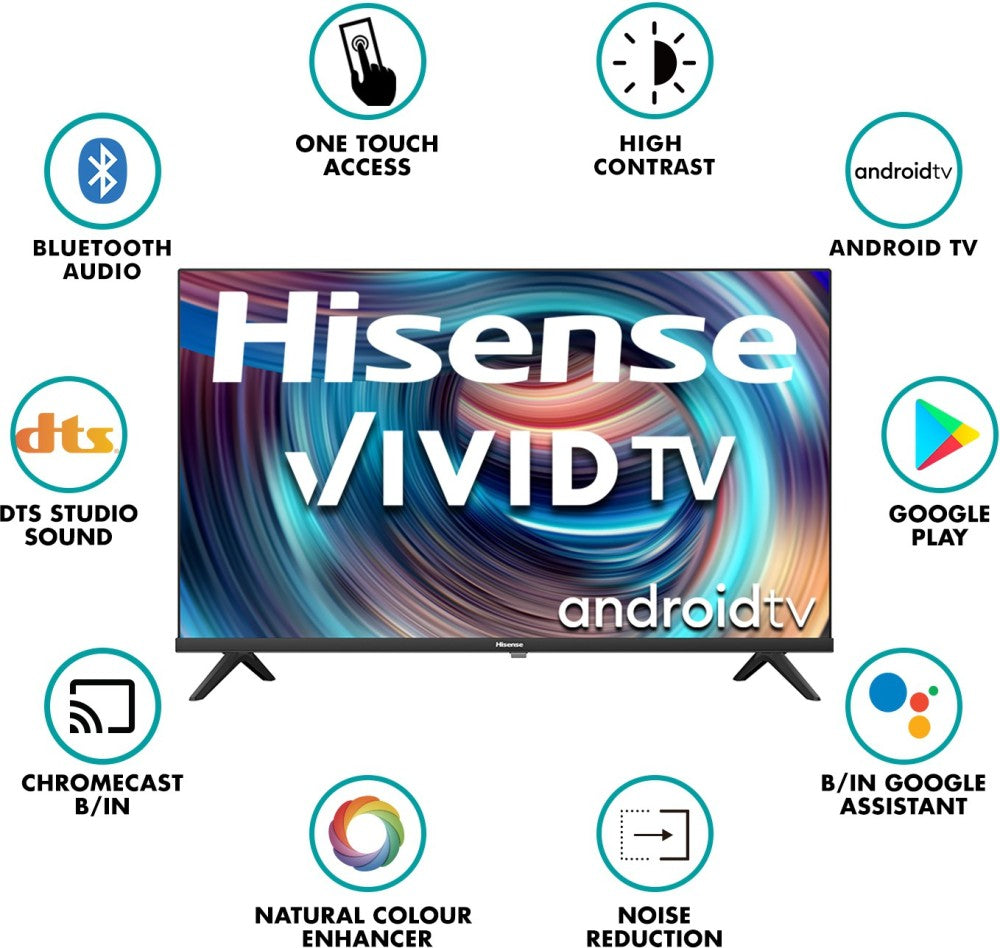 Hisense A4G Series 80 cm (32 inch) HD Ready LED Smart Android TV with DTS Virtual X - 32A4G