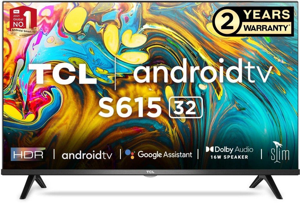 TCL 79.97 cm (32 inch) HD Ready LED Smart Android TV with 2022 Mode | 2 Years warranty - 32S615