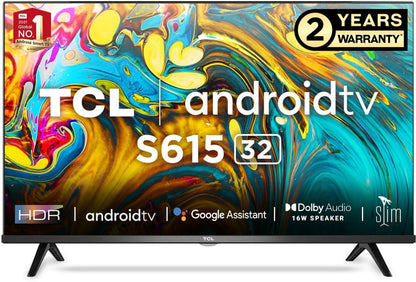 TCL 79.97 cm (32 inch) HD Ready LED Smart Android TV with 2022 Mode | 2 Years warranty - 32S615