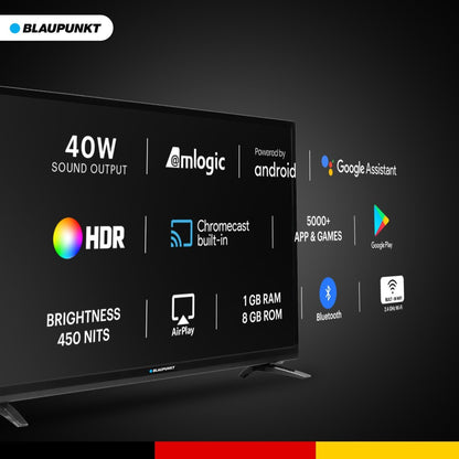 Blaupunkt Cybersound 98 cm (40 Inch) HD Ready LED Smart Android TV with 40W Speaker - 40CSA7809