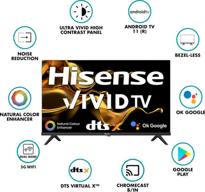 Hisense A4G Series 108 cm (43 inch) Full HD LED Smart Android TV with DTS Virtual X - 43A4G