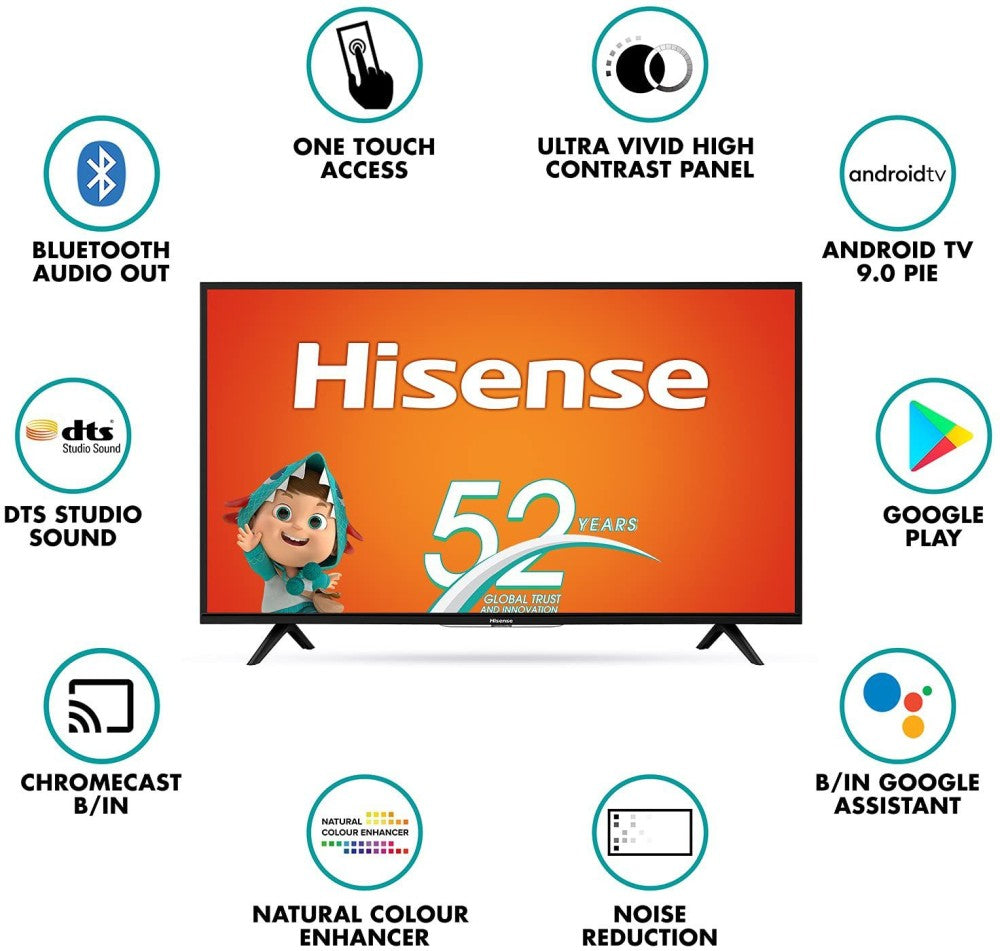 Hisense 108 सेमी (43 इंच) फुल एचडी एलईडी स्मार्ट टीवी - 43A56E